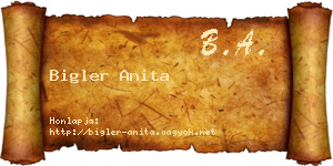 Bigler Anita névjegykártya